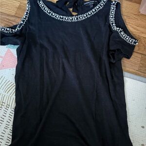 Generation Love Black Top with Pearl Embellishments